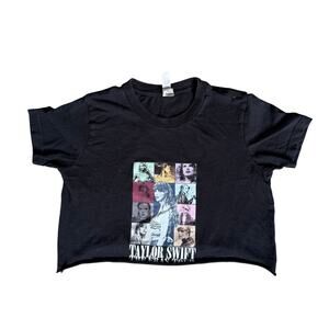 Taylor Swift The Era's Tour Black Short Sleeve Crop‎ T Shirt Youth Size Medium